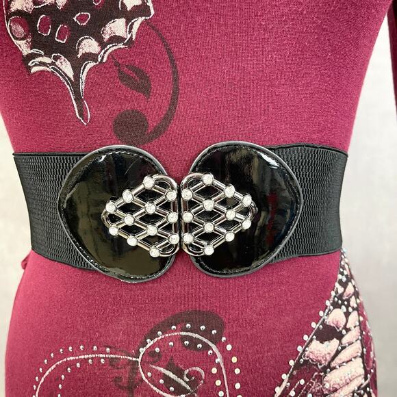 Y2K Womens Dress Cold‑Shoulder Butterfly Rhinestone Bodycon Goth Grunge Clubwear - Picture 4 of 11